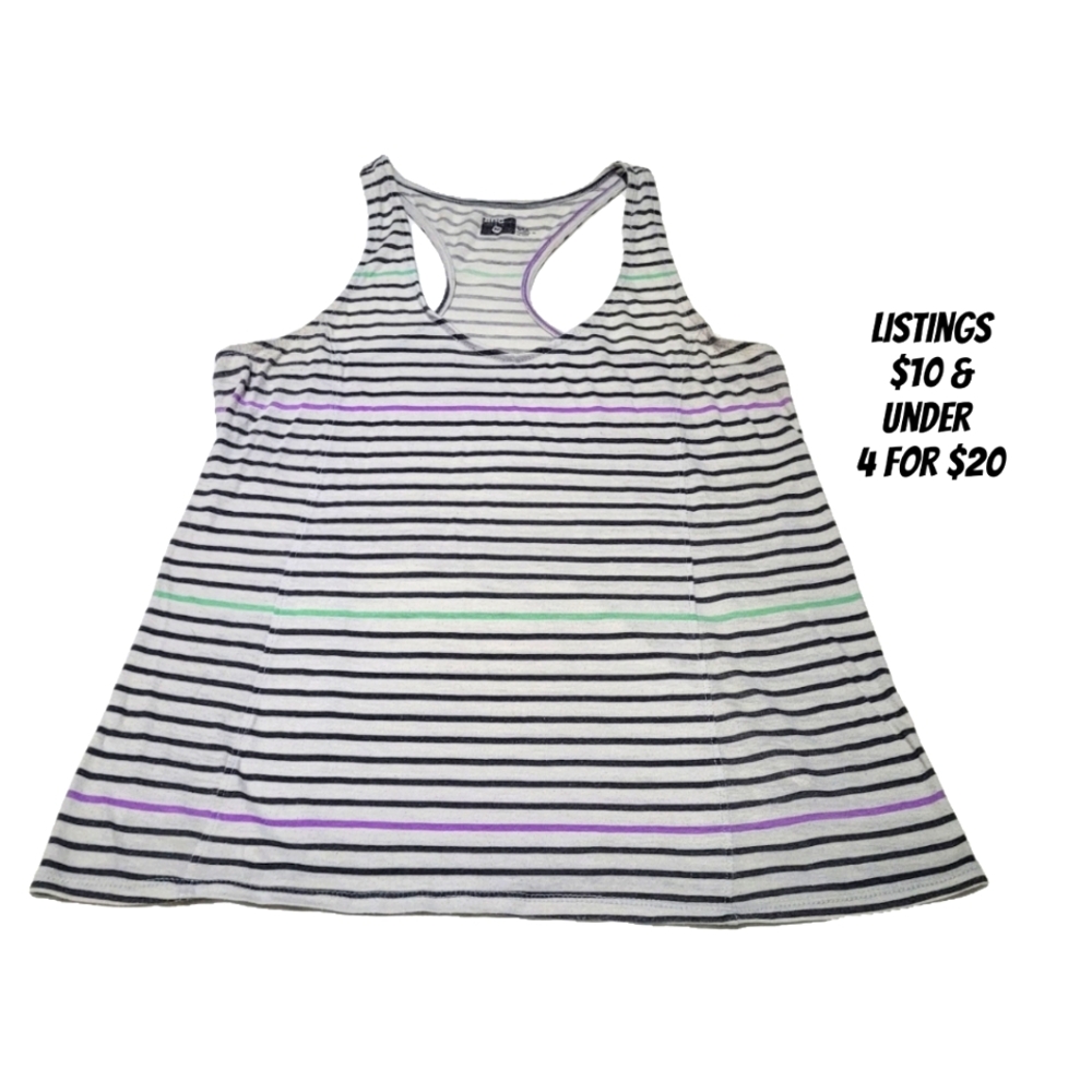 Striped Tank Top Size Medium Sleeveless Graphic Print Vintage Halter
